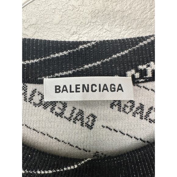 NWT Balenciaga Logo Intarsia Wool-Blend Sweater Black Men's XL - Picture 8 of 15